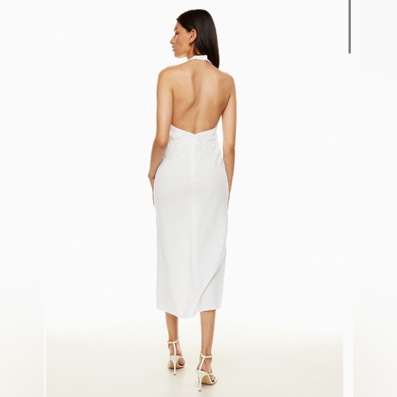 Aritzia Babaton Linen Blend White Halter Dress 6 - Picture 2 of 2